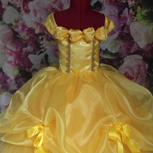 Princess Belle Inspired Dress, Belle Party Dress,Girls/Toddler Belle Costume, Beauty and the Beast Belle Dress