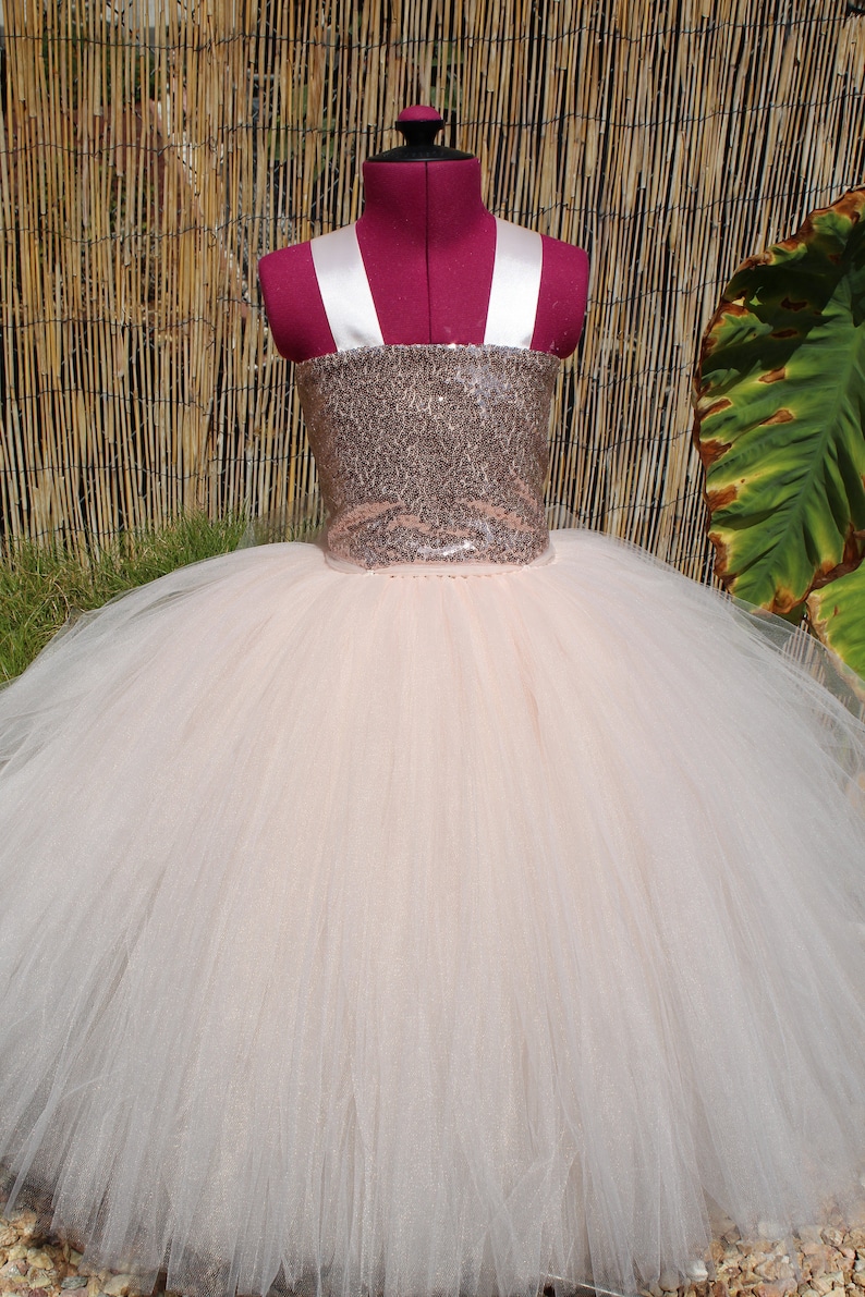 Rose Gold Flower Girl Dress Blush Rose Gold Special Occasion Girls Dress Blush Toddler Tutu Dress,Rose Gold Sequin Girls Party Dress