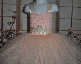 Ivory Lace Blush Flower Girl Dress, Lace Ivory Blush Toddler Dress, Vintage Inspired Flower Girl, Ivory Blush Baby Dress,