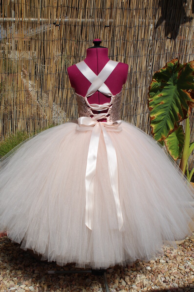 Rose Gold Flower Girl Dress Blush Rose Gold Special Occasion Girls Dress Blush Toddler Tutu Dress,Rose Gold Sequin Girls Party Dress
