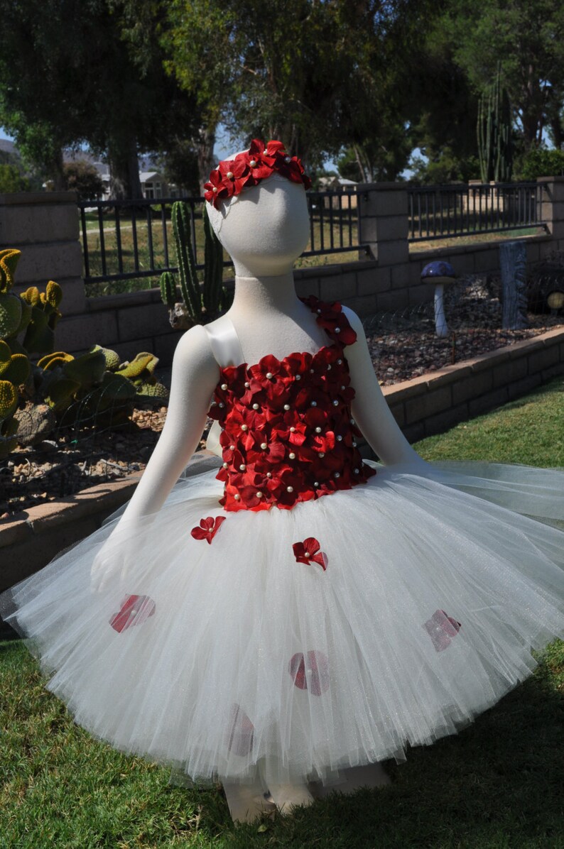 Red Ivory Flower Girl Dress Special Occasion Infant Dress Etsy