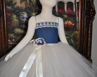 Denim Lace Dress - Etsy Australia