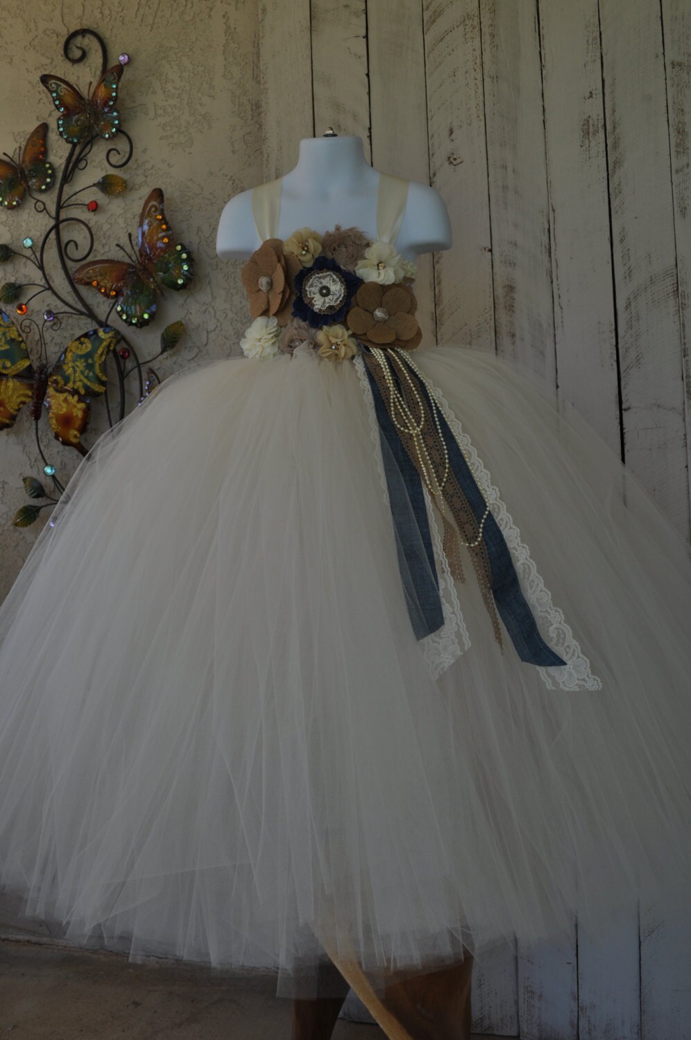Denim flower girl dress hotsell