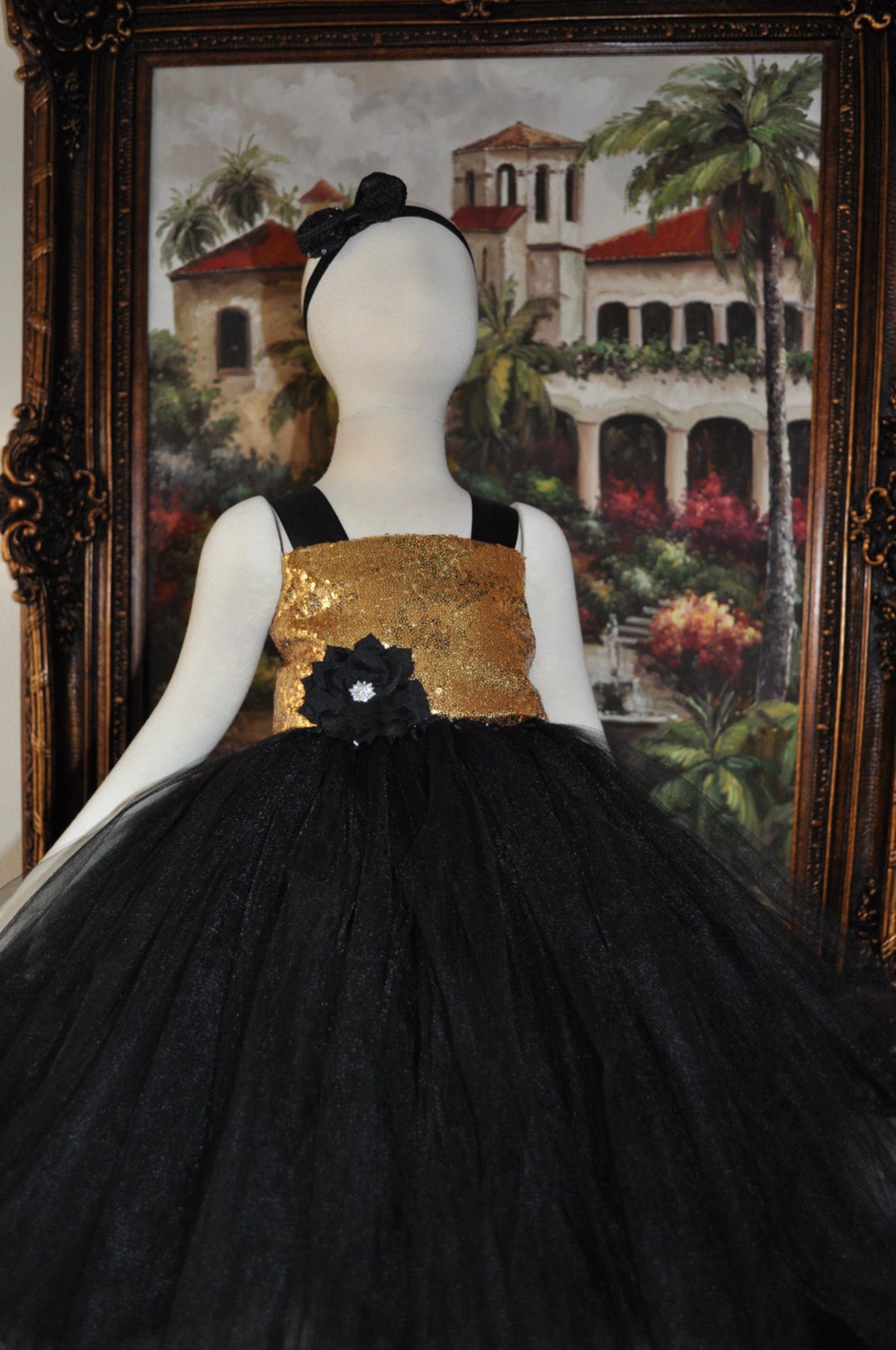 Black And Gold Dress For Little Girl Fancy Dress Black And Gold Baby Girl  Outfit Fancy Dress Baby Black
