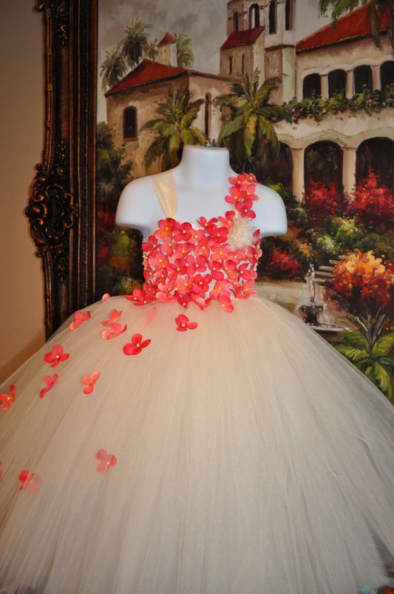 Flower Girl Dress,Special Occasion Dress, Tutu Dress, Girls Dress, Baby Dress, Toddler Dress, Wedding Tutu, Ivory Coral Dress, Infant Dress Flower Girl Dress,Special Occasion Dress, Tutu Dress, Girls Dress, Baby Dress, Toddler Dress, Wedding Tutu, Ivory Coral Dress, Infant Dress
