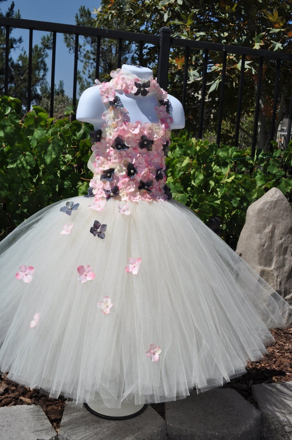 grey dress with pink flowers Bridesmaids Dresses and Light Pink Flowers