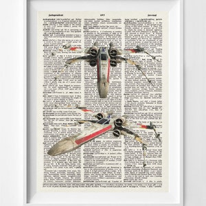 Star Wars Arte - Star Wars Diccionario Impresión - X Ala - R2D2 - X Wing Cartel - X Wing Diccionario Cartel - Star Wars Wall Art - Star Wars