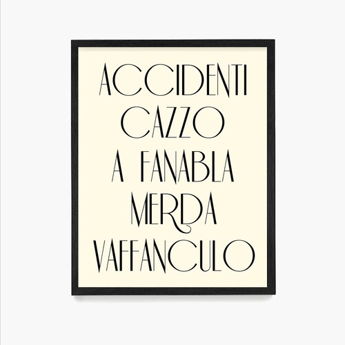 Italian Swear Words Poster Italian Language Poster Italian Etsy