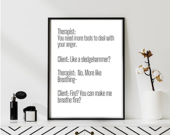 Therapist Meme Poster: Funny Counseling Office Decor (Digital Download)