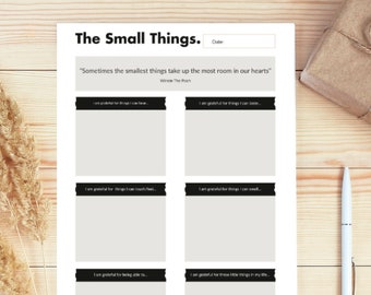 The Small Things Gratitude|Therapy Worksheets|Counseling Resources|Psychology|CBT|Social Work|Guidance Counselor|Self Growth|Self Esteem