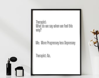 Therapist Meme Poster: Funny Counseling Office Decor (Digital Download)