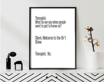 Therapist Meme Poster: Funny Counseling Office Decor (Digital Download)
