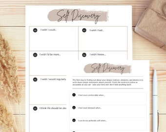 Self Discovery|Therapy Worksheets|Counseling Resources|Psychology|CBT|Social Work|Guidance Counselor|Self Growth|Self Esteem|Printable