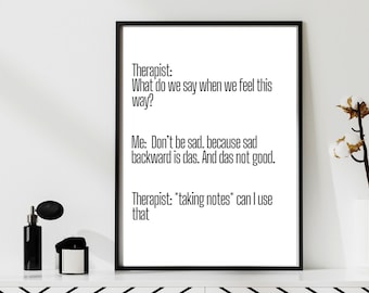 Therapist Meme Poster: Funny Counseling Office Decor (Digital Download)
