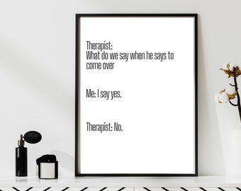 Therapist Meme Poster: Funny Counseling Office Decor (Digital Download)