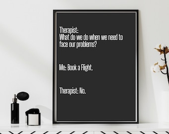 Therapist Meme Poster: Funny Counseling Office Decor (Digital Download)