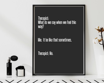 Therapist Meme Poster: Funny Counseling Office Decor (Digital Download)