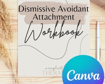Caderno de exercícios da teoria do apego evitativo e desdenhoso: modelo CANVA (download digital)