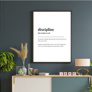 Discipline Definition | Counseling Decor| Therapy Office Decor| Therapy Office Hanging |Word Definition| Digital Print| Wall Decor|Wall Art