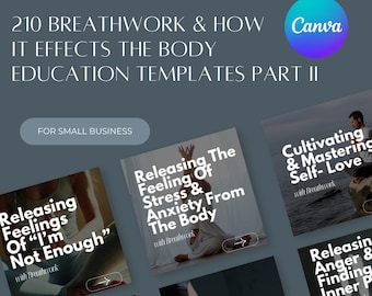 Parte II: 21 plantillas de Canva para la educación sobre respiración: carruseles de redes sociales y publicaciones de Instagram (descarga digital)