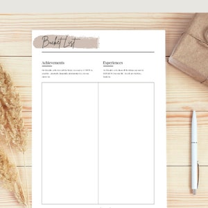 Bucket List|Therapy Worksheets| Counseling Resources |Psychology |Social Work| Guidance Counselor| Self Growth| Self Esteem|Printable|CBT