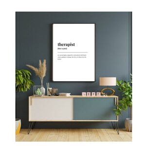 Therapist Definition | Room Decor |Counseling &Therapy Office Hanging Wall Art Wall Decor |Word Definition| Digital Print| Gift