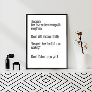 Therapist Meme &quot;What Do We Do&quot; Sarcasm  |Poster|Therapist Client Humor Funny Quote|Counseling Wall Art Office Decor|Mental Health Gift