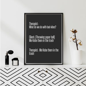 Therapist Meme &quot;What Do We Do&quot; Kobe |Poster|Therapist Client Humor Funny Quote|Counseling Wall Art Office Decor|Mental Health Gift
