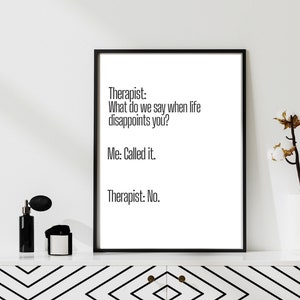 Plakat z memem o terapeucie: zabawny wystrój gabinetu doradczego (wersja cyfrowa do pobrania)
