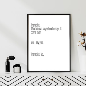 Therapist Meme &quot;What Do We Do&quot; Ex&#39;s |Poster|Therapist Client Humor Funny Quote|Counseling Wall Art Office Decor|Mental Health Gift