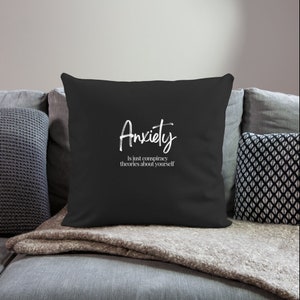 Anxiety Conspiracy Throw Pillow Cover|Mental Health Office Decor|Therapist Pillow|Self-care Gift|School Counselor|Psychologist Office Decor