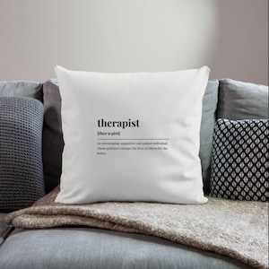 Therapist Definition Throw Pillow Cover|Mental Health Office Decor|Therapist Pillow|Selfcare Gift|School Counselor|Psychologist OfficeDecor