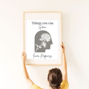Kan innerlijke geluk poster groeien| Therapie Kantoor Decor| Counseling Office Wall Art| Maatschappelijk werk| Psychologie| Geestelijke gezondheid Digitale Print Gift