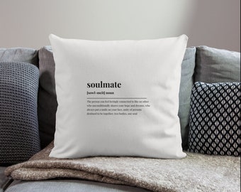 Soulmate Definition Throw Pillow Cover|Mental Health Office Decor|Therapist Pillow|Selfcare Gift|School Counselor|Psychologist OfficeDecor