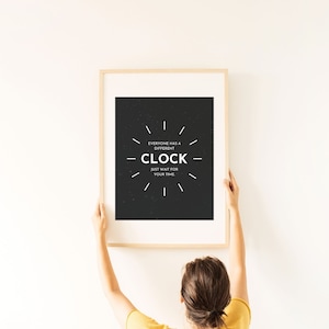 Different Clock Affirmation Poster|Therapy Office Decor|Counseling Office Wall Art|Social Work|Psychology|Mental Health Digital Print