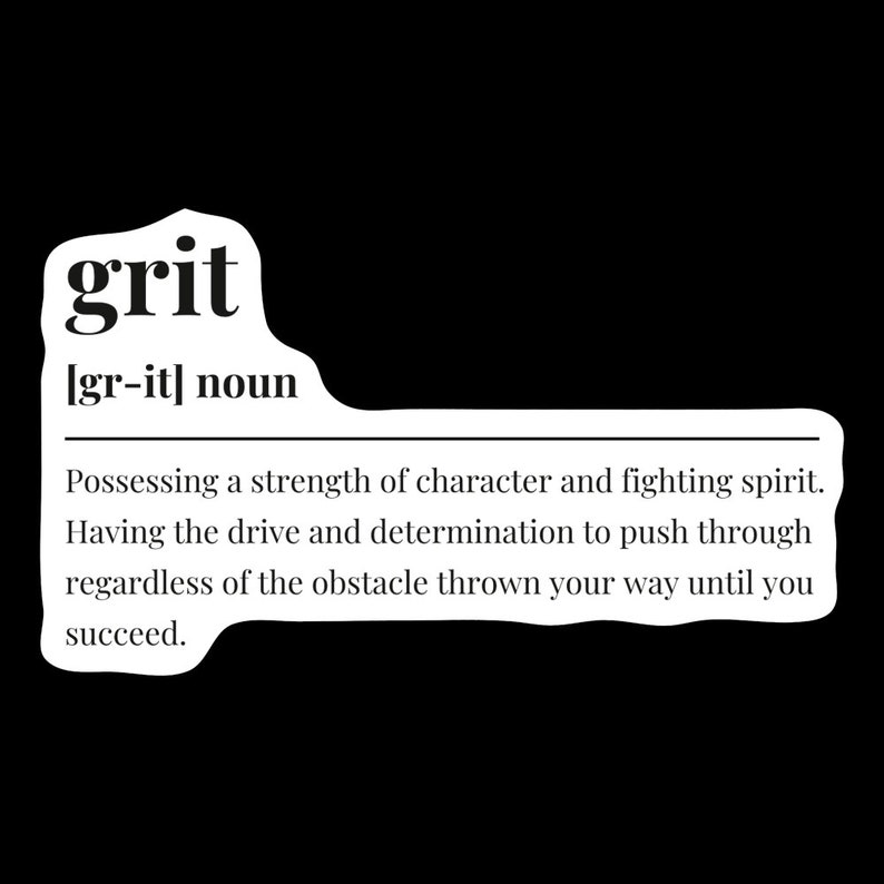 Grit Definition Affirmation Therapy Stickermental Health Etsy