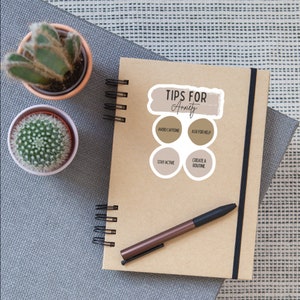 Tips for Anxiety Therapy Sticker|Mental Health Sticker|Waterproof Sticker|Laptop Sticker|Water Bottle Sticker| Therapy Gift