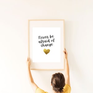 Afraid of Change Affirmation Poster| Therapie Kantoor Decor| Counseling Kantoor Kunst aan de Muur| Sociaal werk| Psychologie| Digitale afdruk voor geestelijke gezondheid