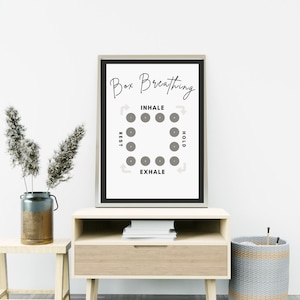 Box Breathing Techniques Mental Health Digital Print Poster|Therapy & Counseling Office Decor|Social Work Psychology Wall Art|Therapy Gift