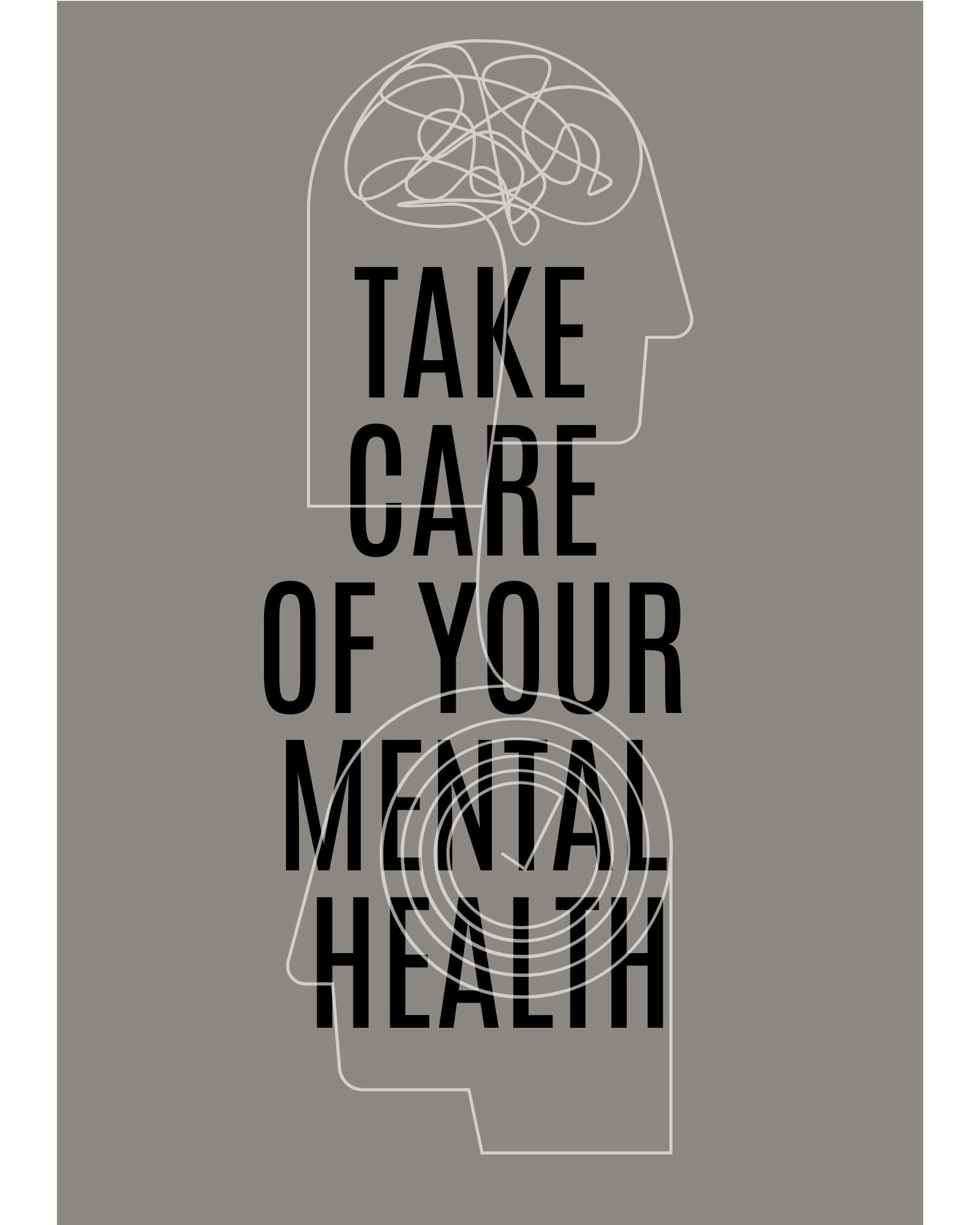 Take Care of Your Mental Health Poster, Therapy Office Decor ...