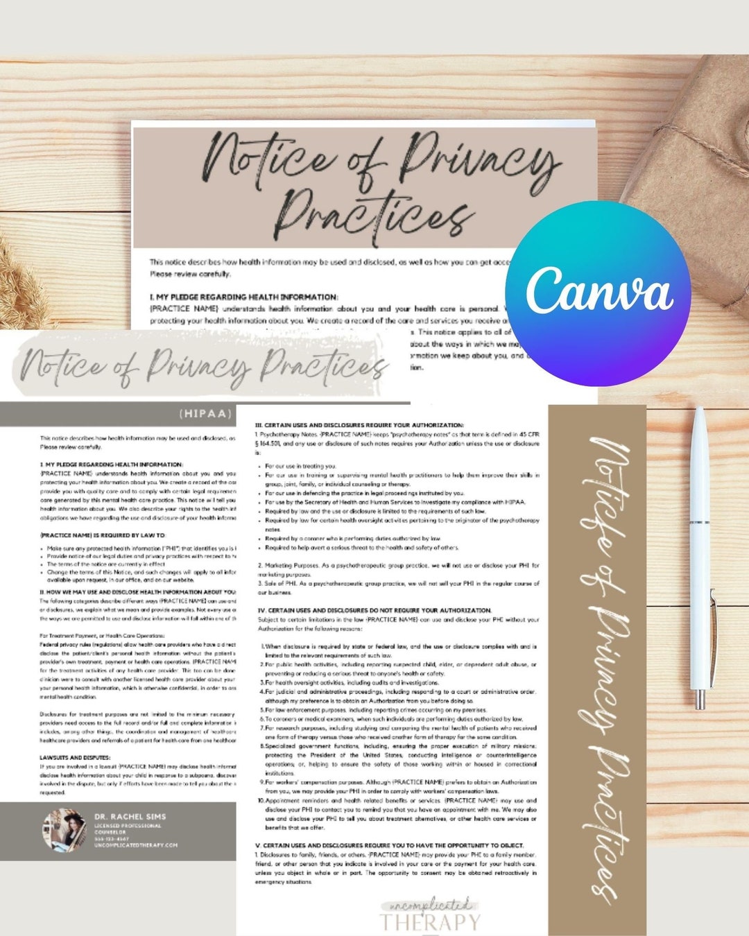 HIPAA Notice of Privacy Practices Template Customizable Canva Design