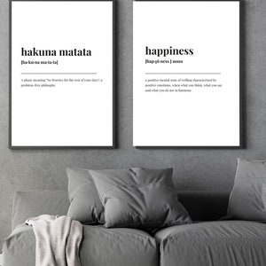 Hakuna Matata Definition Print: Therapy Office Wall Art (digital