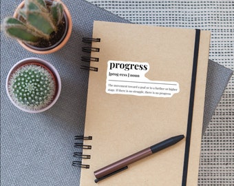 Progress Definition Affirmation Therapy Sticker|Mental Health Sticker|Waterproof Sticker|Laptop Sticker|Water Bottle Sticker| Therapy Gift