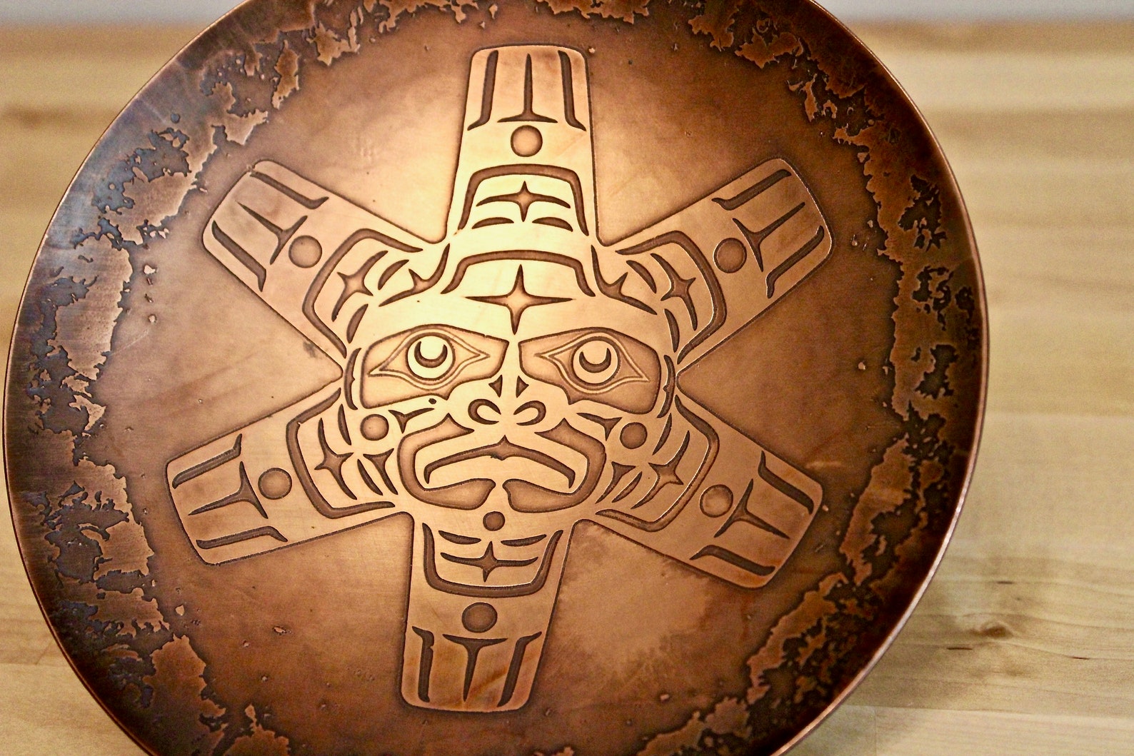 H. Alfred Copper Dish Native Art Made in Canada Hammered Etsy