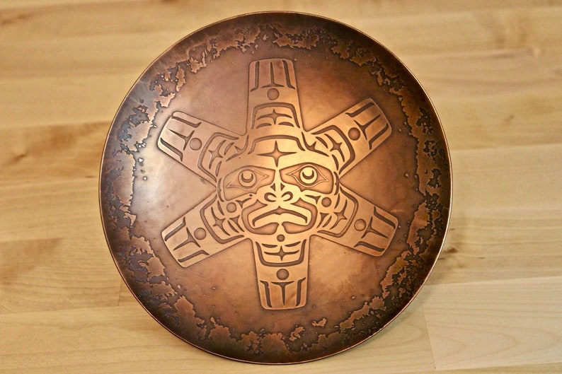 H. Alfred Copper Dish Native Art Made in Canada Hammered Etsy