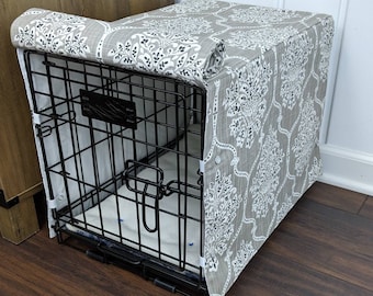 18x12x14" Crate Cover Taupe Damask