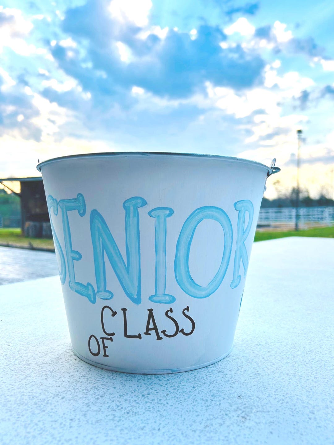Personalized Senior Class Bucket, Hand Painted Basket, Graduation Pail ...