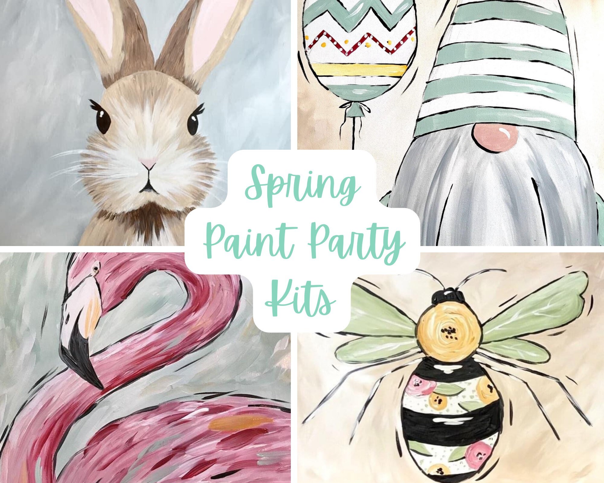DIY paint and Sip Kit Kid and Adult Paint Party Customizable Home
