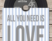 Vinyl CD Wedding Invitation - Blue
