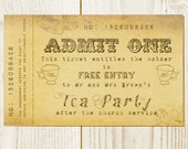 Admission ticket - wedding invitation
